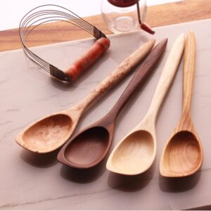 Handmade wooden spatula spoon carved from Cherry, Walnut, Maple, or Bird Eye Maple